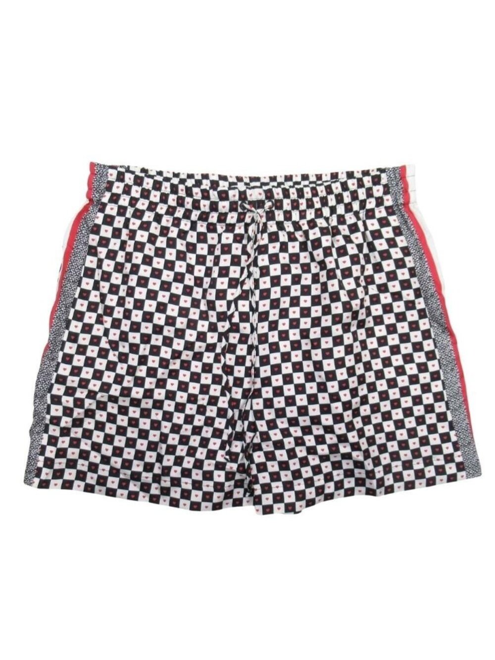 Dior Heart Shorts Silk Twill 34 Red White Black